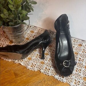Stuart Weitzman Black Patent Leather Heels